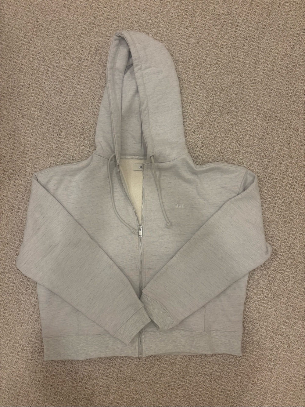 SET Active Heathered Gray Zip-Up Hoodie